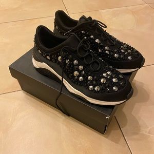 NIB ash crystal embellished sneakers size 40